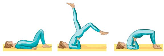 Printable Yoga positions - the bridge pose