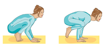 Printable Yoga positions - the crow pose