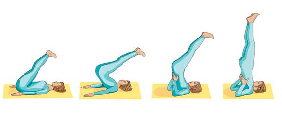 Printable Yoga positions - the shoulder stand pose